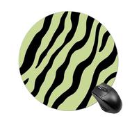 Minimalist Zebra Stripes Pastel Honeydew Mousepad Round Computer Mousepad Waterproof Gaming Mousepads with Non-Slip Rubber Base Mousepads Mousemat for Laptop Office 20 CM
