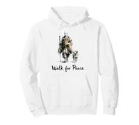 Minimalist Zen Art Walk for Peace Monks with Aloka Dog Pullover Hoodie