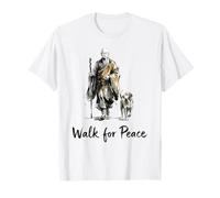 Minimalist Zen Art Walk for Peace Monks with Aloka Dog T-Shirt