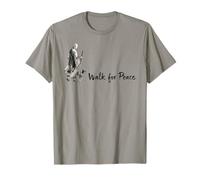 Minimalist Zen Art Walk for Peace Monks with Aloka Dog T-Shirt