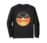 Minimalist Zen Mountain Ocean Retro Sunset Long Sleeve T-Shirt