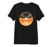 Minimalist Zen Mountain Ocean Retro Sunset Premium T-Shirt