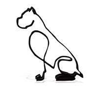 Minimalistic Black Cane Corso Dog Metal Statue Art Figurine Gift Desktop Home Office Ornament Pet Decor (Small: 15x13x1.5cm)