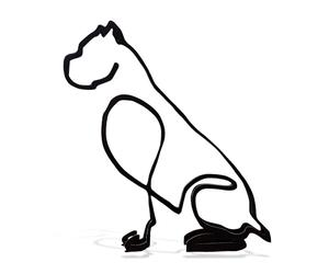 Minimalistic Black Cane Corso Dog Metal Statue Art Figurine Gift Desktop Home Office Ornament Pet Decor (Large: 25x21x3cm)