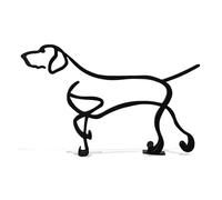 Minimalistic Black German Shorthaired Pointer Dog Metal Statue Art Figurine Gift Desktop Home Office Ornament Pet Decor (Small [9.5x15.5x1.5cm])