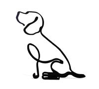 Minimalistic Black Metal Beagle Dog Statue Art Figurine Gift Desktop Ornament Decor Version (Large)