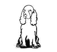 Minimalistic Black Metal Cute Cocker Spaniel Dog Small Statue Art Figurine Gift Desktop Ornament Home Office Decor