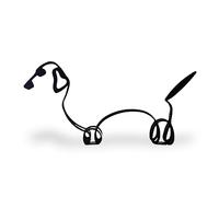 Minimalistic Black Metal Cute Dachshund Wiener Dog Small Statue Art Figurine Gift Desktop Ornament Home office Decor