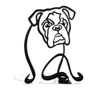 Minimalistic Black Metal Cute English Bulldog Small Statue Art Figurine Gift Desktop Ornament Home office Decor