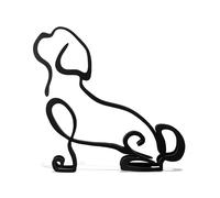 Minimalistic Black Metal Cute Shih Tzu Dog Small Statue Art Figurine Gift Desktop Ornament Home Office Decor