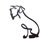 Minimalistic Black Metal Schnauzer Dog Statue Art Figurine Gift Desktop Ornament Decor Version