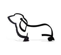 Minimalistic Black Metal Small Basset Hound Dog Statue Art Figurine Gift Ornament Home office Decor.
