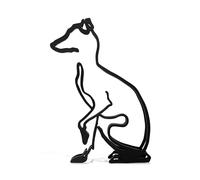 Minimalistic Black Metal Whippet Dog Statue Art Figurine Gift Desktop Ornament Home office Decor Version