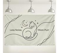 Minimalistic Cat Wall Backdrop, Elegant Line Art Design for Home Decor, Cozy Indoor Photography Background for Parties and Events 71x43 Inch