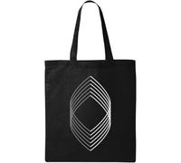 Minimalistic Medieval Knight Helmet Visor Art Natural Ecological Cotton Tote Bag Black