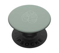 Minimalistic Monstera Leaf Tropical Plant PopSockets Adhesive PopGrip