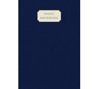 Minimalistic Music Notebook in NAVY BLUE - 10 Staves, 32 pages, small size A5 (5.8 x 8.3 inches): 5-lines