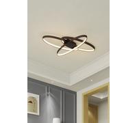 Minimalistic Semi-Flush LED Ceiling Light with Oval Design in Black The hot sale Black