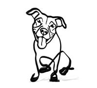 Minimalistic Staffordshire Metal Bull Terrier Dog Statue Desktop Figurine Ornament Home Office Decor