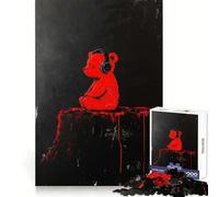 Minimalistic Teddy Bear Jigsaw Puzzles 1000 Pieces for Adults Stress Free Home Play Enjoyable Challenge Furniture Decor (50x75cm)