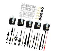 Minimalists 5Pieces Quartzs Clock Movement Mechanism With Black Hands And Numerals Kits Accessories For Home Wall Decors Quiet Quartzs Clock Movement