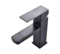 Minimalists Black Bathroom Faucet Square Single Handle Design Hot Cold Water Mixer Tap Rustproof Stainless Steels Cold Hot Water Mixer Tap