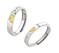 Minimalists Fingerprint Couple Rings With Sturdy Brass Materials Decoration For Daily Wear And Romance Dates Daily Use Adjustable Couple Bands
