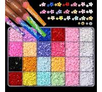 Minimalists Press on Flower Nails Accessories, Waterproof, B | Acrylic Flower Art Charm for Nails Designs, Realistic Flower Blossom Nails Jewels Matte Finish