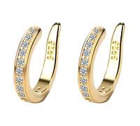 Minimally Designed Ear Pierceless Studded Ear Bone Clip Earrings With A And Cool Personalized Ear Clip For Women Glitter Jewelry for Women (GD2, A)