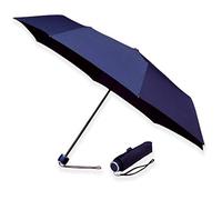 MiniMax Compact Folding Travel Umbrella, Lightweight Umbrella, Colour Coordinated Handle, Sleeve and Strap, Mini, Small, Handbag, Pocket Umbrella (Navy Blue)