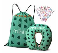MiniMax Ride On Suitcase Accessories Set for Kids - Drawstring Travel Bag, Children’s Neck Pillow & 50 Fun Stickers - Cabin Size Ride-On Luggage Add-Ons - Travel Essentials Gift Set (Dinosaur)