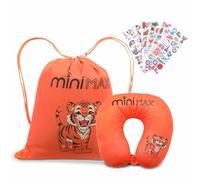 MiniMax Kids Ride-On Suitcase Accessories Set | Drawstring Travel Bag , Children's Neck Pillow & 50 Fun Stickers , Travel Gift Set (Tiger)