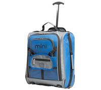 MiniMax Travel Suitcase with Wheels with Front Pocket for Toys/Dolls/Teddy Bears, Blue, Teddy Not Included, S
