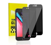 MiniMing Screen Protector for Tempered Glass Privacy Screen for iPhone 6/6s/7/8/SE, Pack of 2 0.25 mm HD Clear Anti Spy for iPhone SE Film, Anti-Bubble, Perfect Privacy Screen for iPhone 8 Privacy