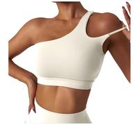 Minimiser Bra, Backless Sports Bra Women'S One Shoulder Sexy Padded Bustier Push Up Gym Tops Straps Yoga Bra Workout Bra Fitness Bralette