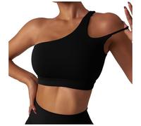 Minimiser Bra, Backless Sports Bra Women'S One Shoulder Sexy Padded Bustier Push Up Gym Tops Straps Yoga Bra Workout Bra Fitness Bralette
