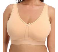 Minimiser Bra For Large Breasts,Full Coverage Non Padded Wireless Minimizer Bra Cotton Bras For Women Plus Size Comfort Seamless Bras Breathable For Back Fat Bras Sleep Bra Beige And Black Sports Bra