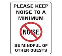 Minimize Noise Respect Others Tin Sign 12x8 Inch