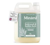 Miniml All Natural Body Wash and Bubble Bath - 5L Refill Moisturising Tea Tree and Mint Sensitive Skin Eco Shower Gel Bath Soak - Vegan Friendly Hand, Face & Body High Foam Scrub