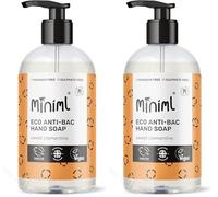 Miniml Antibacterial Hand Wash Soap 500ml - Natural Clementine Scented Eco Friendly Hand Washing Liquid Gel for Soft and Sensitive Skin Care - 100% Vegan & Cruelty Free (Pack of 2)