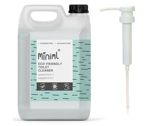 Miniml Eco Toilet Cleaner Spearmint & Peppermint - 5L Refill and 5L Pump - All Natural Limescale Remover, Descaler and Heavy Duty Refill Rim & Bowl - Antibacterial Bleach - 100% Vegan & Cruelty Free