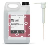 Miniml Eco Washing Up Liquid - 5L Refill and 5L Pump - Wild Rhubarb & Lemon Scented - Non Bio & Skin Sensitive Friendly - Plant Based Vegan & Cruelty Free - Natural Cleaning Products (500 Washes)