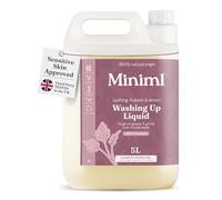 Miniml Eco Washing Up Liquid 5L Refill - Wild Rhubarb & Lemon Scented Non Bio & Skin Sensitive Friendly Dish Wash Cleaner Plant Based Vegan & Cruelty Free - Natural Cleaning Products (500 Washes)