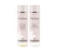 Miniml Natural Non-Bio Laundry Bundle - Wild Jasmine & Vanilla (2 x 1L) - Liquid Detergent (33 Washes) & Fabric Softener (50 Washes) - Eco-Friendly, Vegan & Cruelty-Free Washing Set