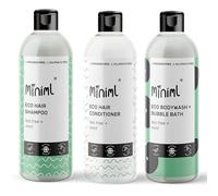 MIniml Shampoo, Conditioner and Body Wash Bundle - Tea Tree and Mint - 3x 500ml bottles, Vegan, Eco friendly