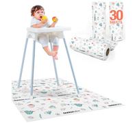 Minimono Baby Splash Mat for Under High Chair - 30 Pcs Disposable and Waterproof Splat Mats - 40"x47" Multipurpose Activity Mat for Picnic Art and Craft - BLW Baby Led Weaning Supplies (Sea Animals)