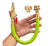 Minimprover Lead Free Brass 12" Winterize Sprinkler System RV Motorhome Boat Camper and Travel Trailer: Air Compressor Quick-Connect Plug To 3/4" Garden Hose Faucet Blow Out Adapter Fitting with Valve