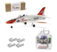 Minimum RC T-45 Mini RC Jet Aircraft, 30mm EDF 7.4V, 55g Ultra-Light, Realistic Model with Advanced Gyro Flight Control, Brushless Motor, Quick Assembly Fixed Wing for Beginner (Left-hand/4 battery)