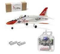 Minimum RC T-45 Mini RC Jet Aircraft, 30mm EDF 7.4V, 55g Ultra-Light, Realistic Model with Advanced Gyro Flight Control, Brushless Motor, Quick Assembly Fixed Wing for Beginner (Left-hand/2 battery)