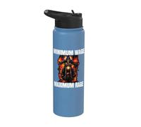 Minimum Wage Maximum Rage Cringe Skeleton Stainless Steel Insulated Water Bottle